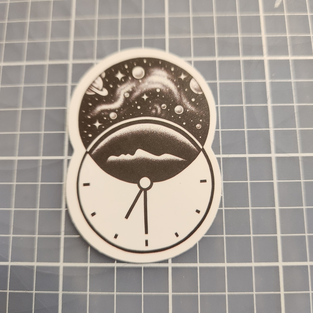 10/$10 Sticker Celestial Moon Black And White